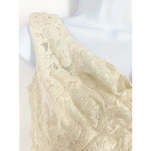 NWT! Lauren Ralph Lauren Evening‎ Cream Lace Beaded Sequin Cocktail Dress 10